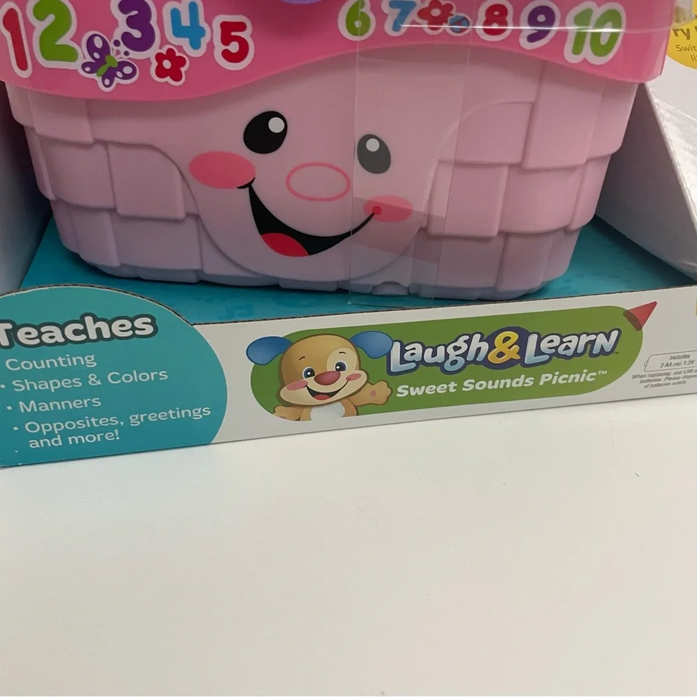 Fisher Price Laugh & Learn Picnic Basket Shapes Numbers Music Talks Words New